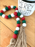 Christmas Farmhouse Beaded Garland, perfect for adding a rustic, festive touch to your holiday decor