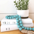 Zoe Beaded Garland in Robin Egg – hand-painted natural wood beads, perfect for adding a charming farmhouse touch to your decor