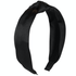 Black Satin Knotted Headband with a thick knot feature, made from high-quality satin for a sleek and stylish look