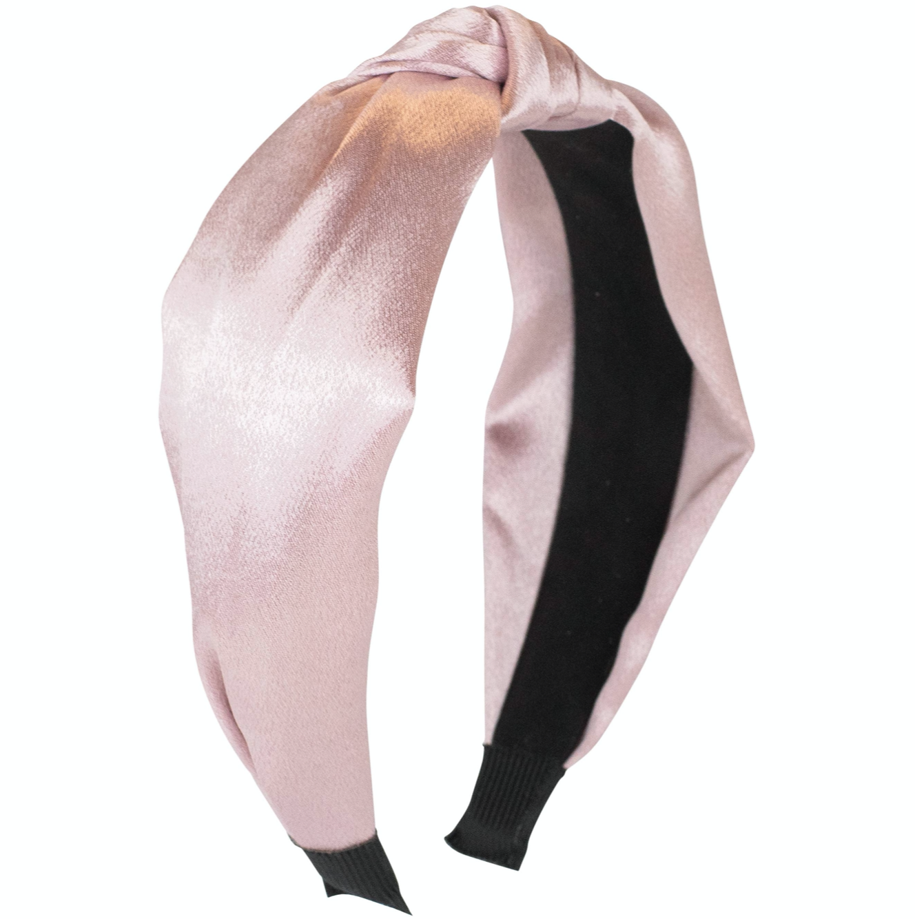 Blush Satin Knotted Headband, featuring a thick knot detail and soft satin material, perfect for an elegant finish to any outfit