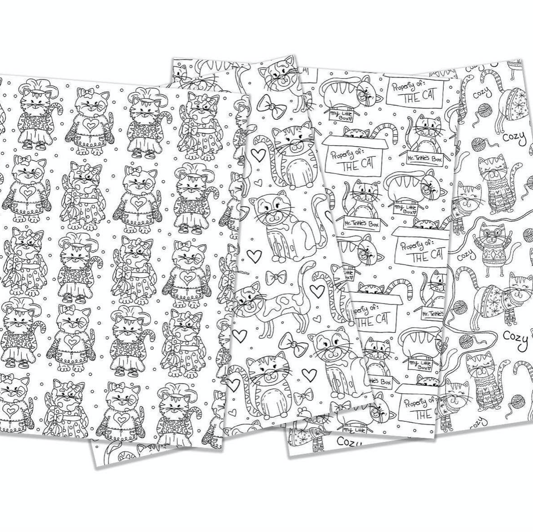 Cat-themed coloring book with 20 pages of fun, cute patterns, 8&quot;x10&quot; size, ideal for all cat lovers to relax and color