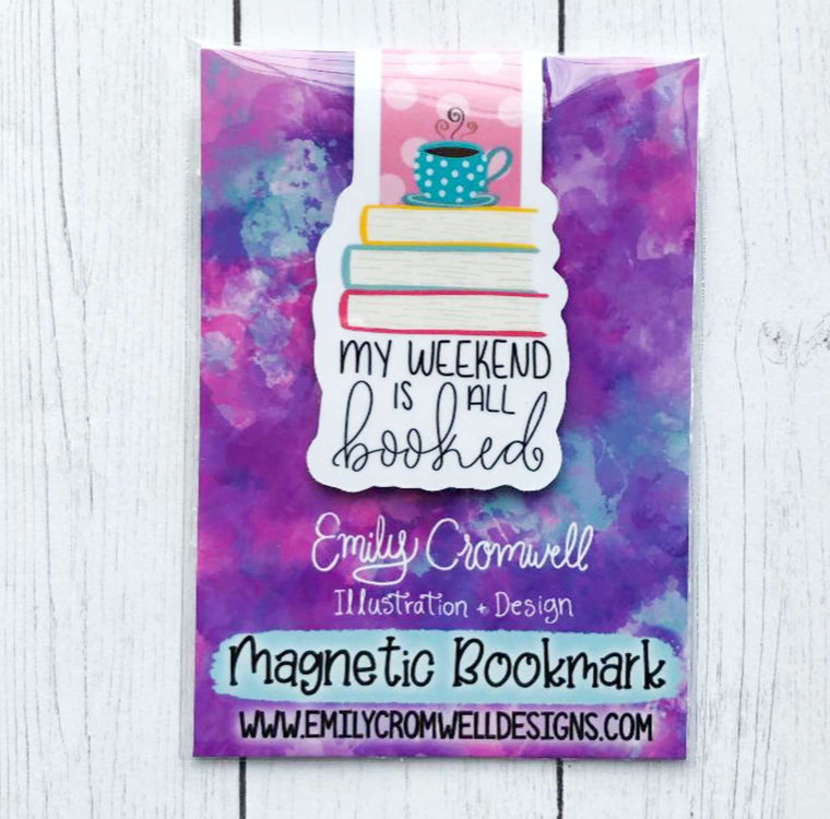 Books Are My Happy Place Book Stack Magnetic Bookmark