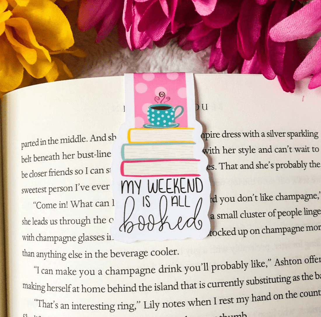 My Weekend Is All Booked Magnetic Bookmark, whimsical and hand-illustrated, perfect for marking your place in any book with style and love