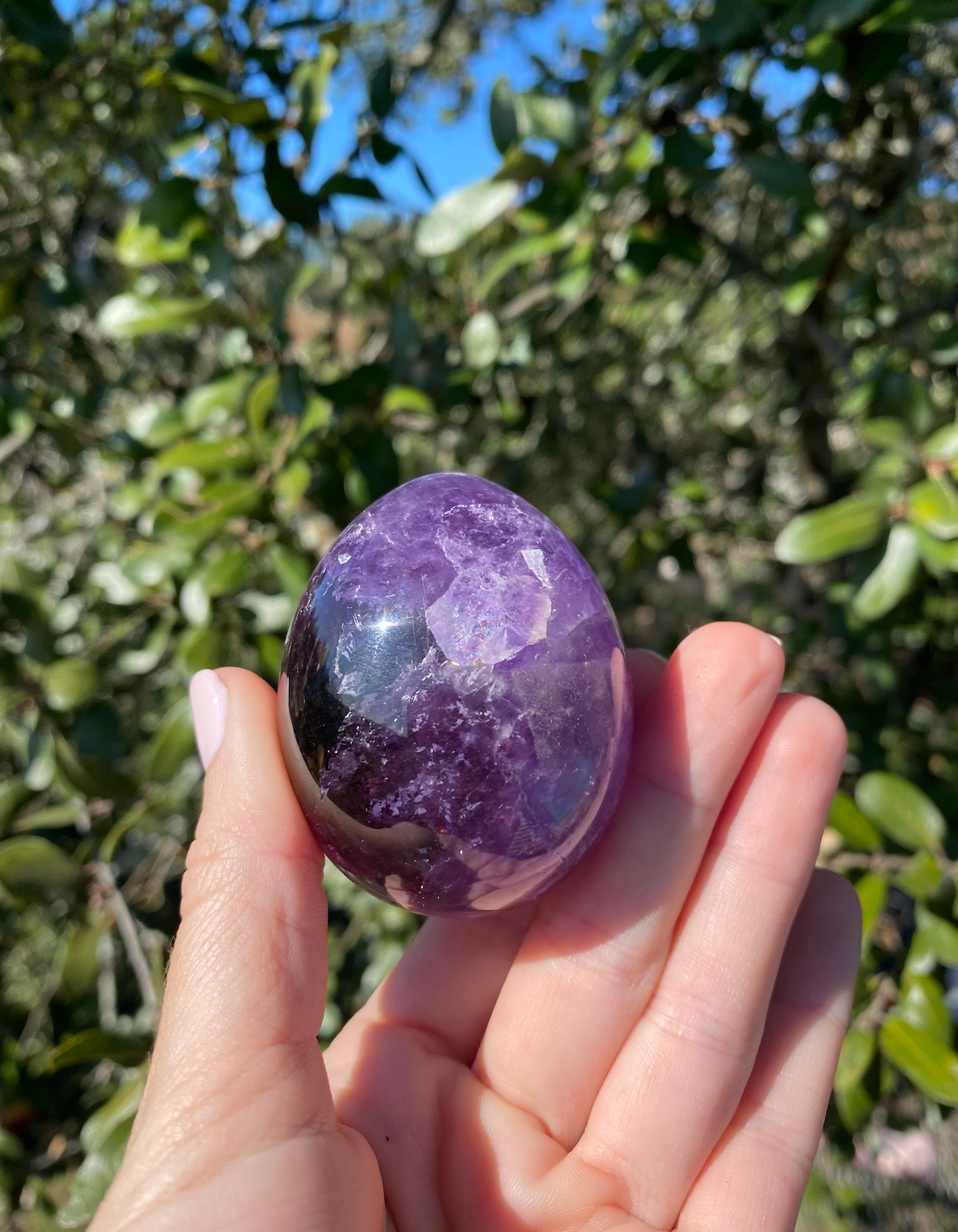 Beautiful Brazilian Amethyst egg, a violet quartz variety and February birthstone, perfect for spiritual growth and intuition