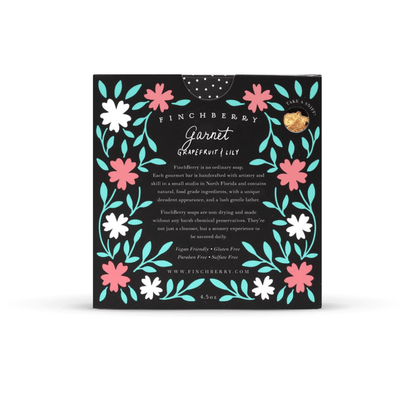 garnet vegan soap with fresh grapefruit and lily fragrance, made with organic olive and coconut oils for a unique and refreshing experience