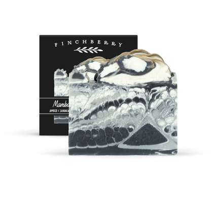 Mamba Vegan Soap with amber and sandalwood, offering a woody, floral scent for those seeking a bold and sensual experience