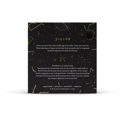 Pisces Vegan Soap blends white tea, ginger, and green clover, leaving skin soft and capturing the gentle, laid-back Pisces vibe