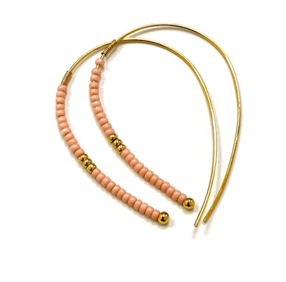 Rory Hook Earring with 14k overlay and glass seed beads, designed for lightweight comfort and daily elegance in versatile colors
