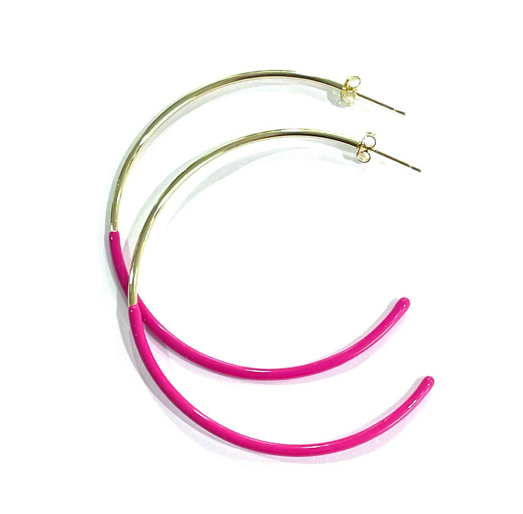 Duo Pink Hoop Earring