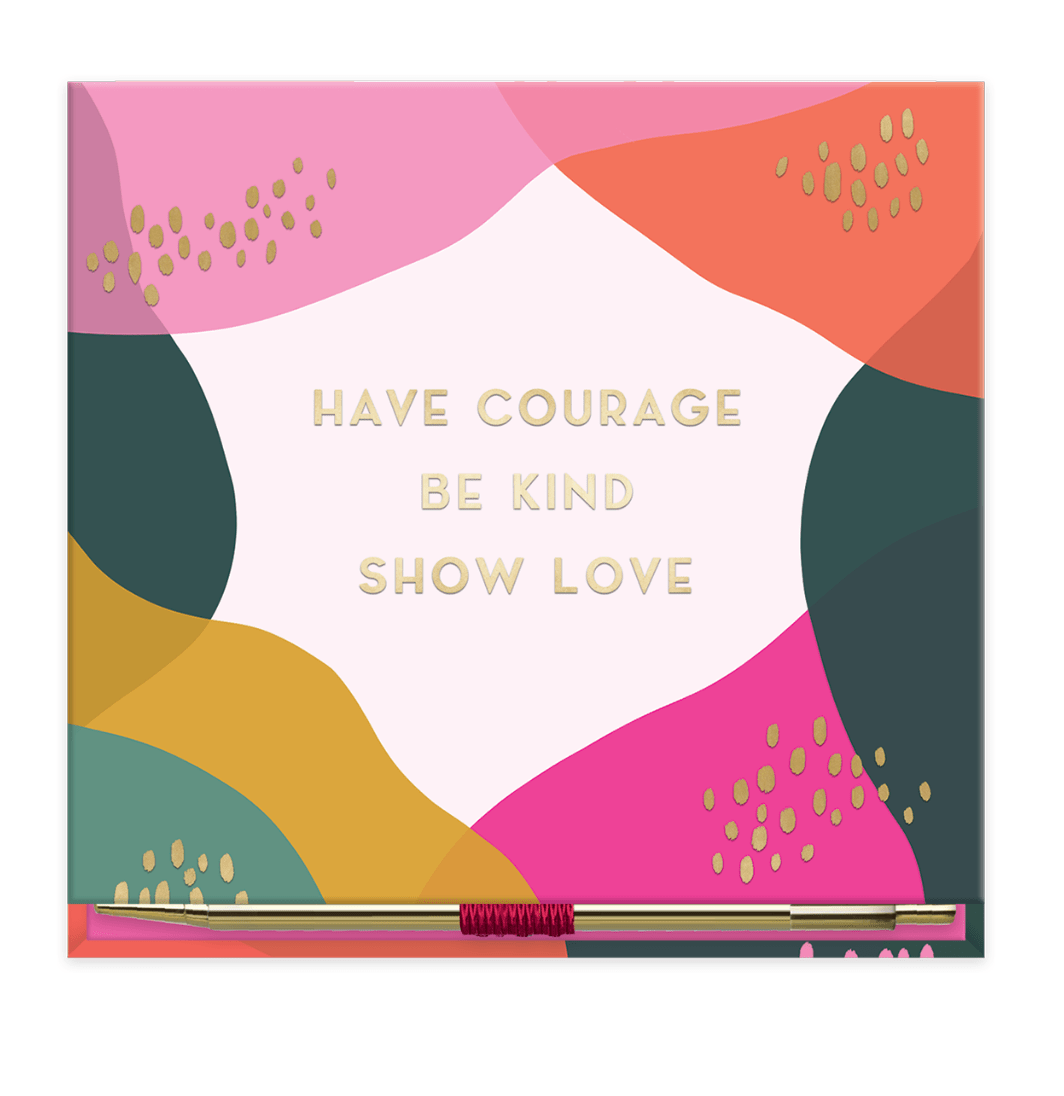 Sunlit Notepad with 100 pages and a golden pen, perfect for jotting down notes or thoughts, a stylish addition to your desk or purse