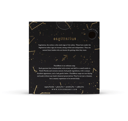 Handcrafted Sagittarius Vegan Soap, featuring white tea, ginger, and green clover, ideal for those born under the independent zodiac sign