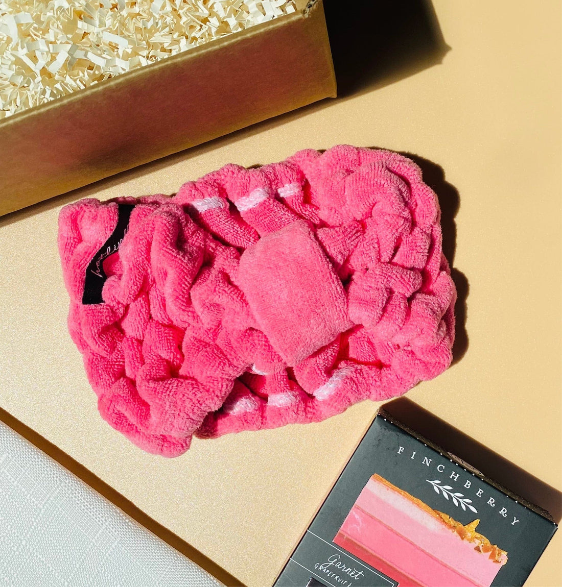 Stella Spa Headband in hot pink, soft and plush microfiber for a luxurious spa-like experience during your self-care routine