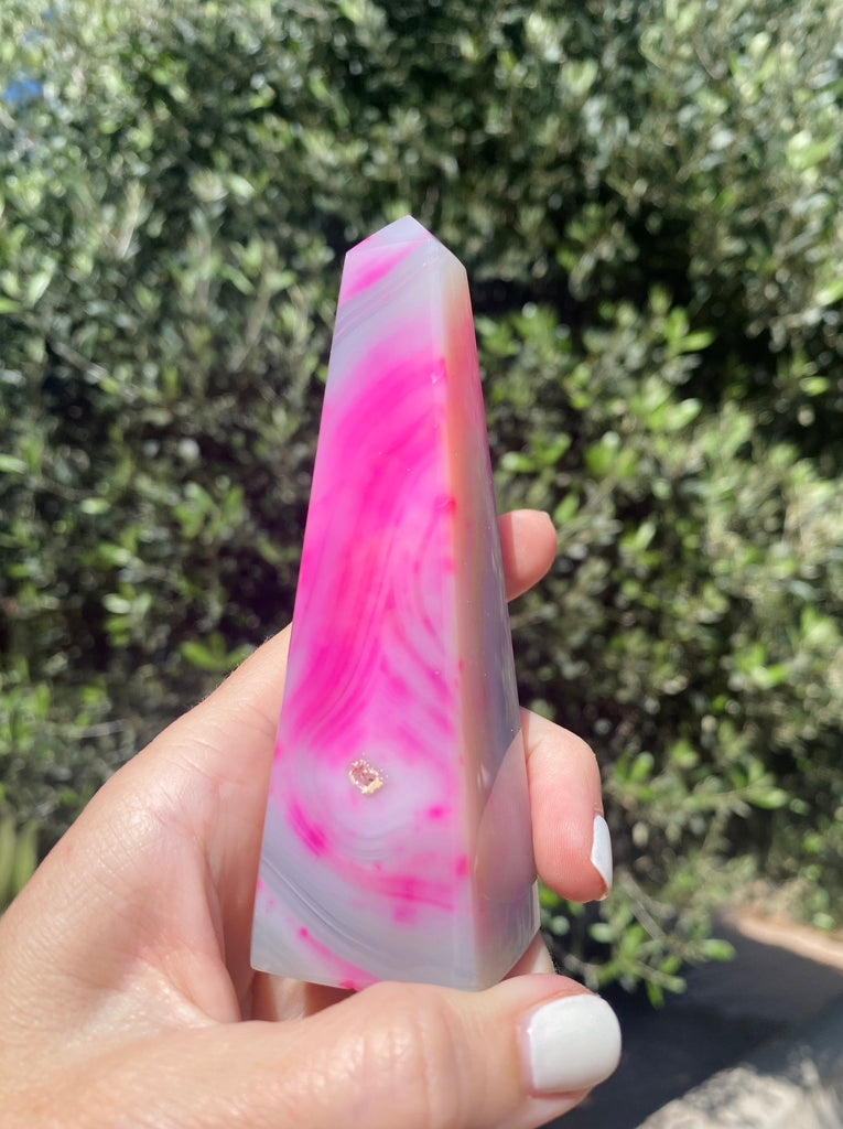 Hot Pink Agate Tower