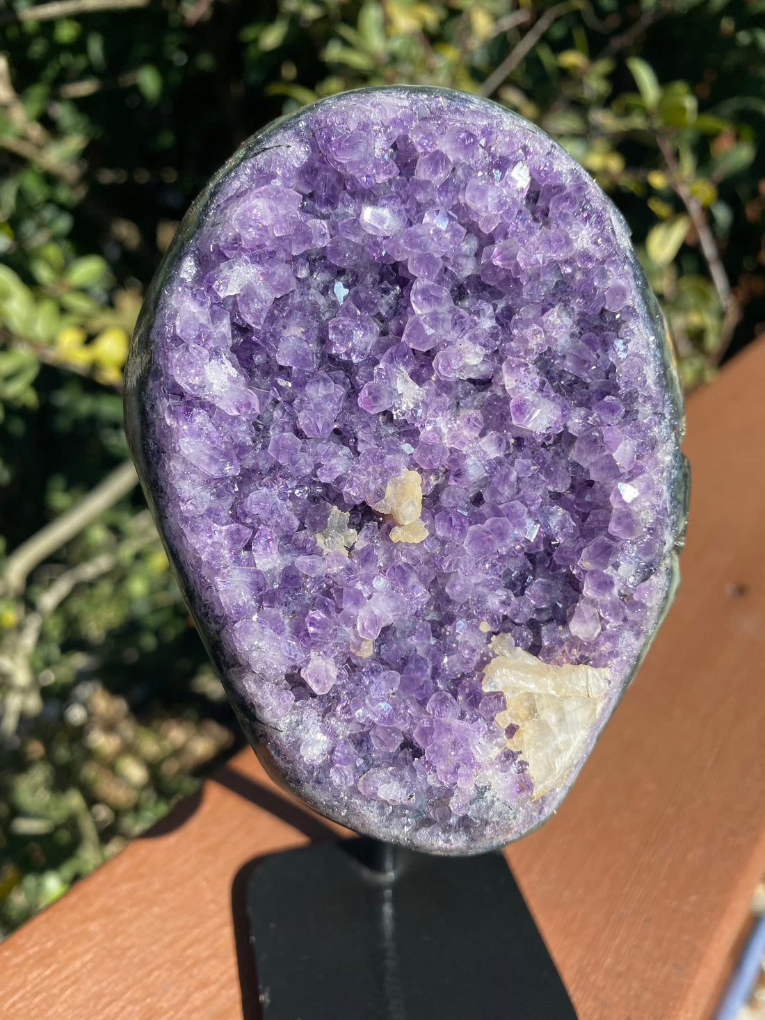 Amethyst and Calcite freeform crystal, perfect for amplifying energy and opening the third-eye chakra.
