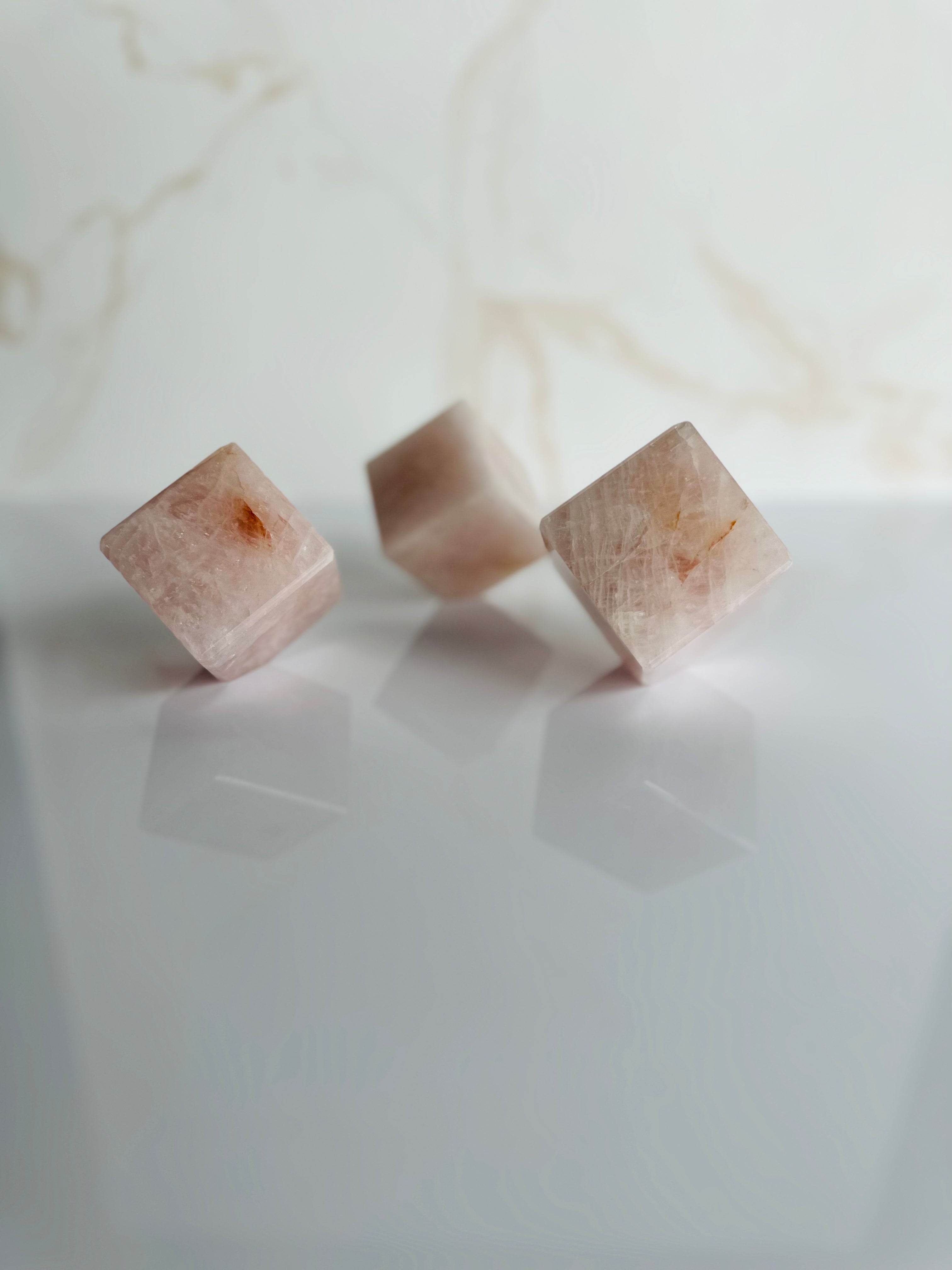 This unique Rose Quartz Cube brings love and compassion into any space, with its eye-catching shape and powerful healing energy