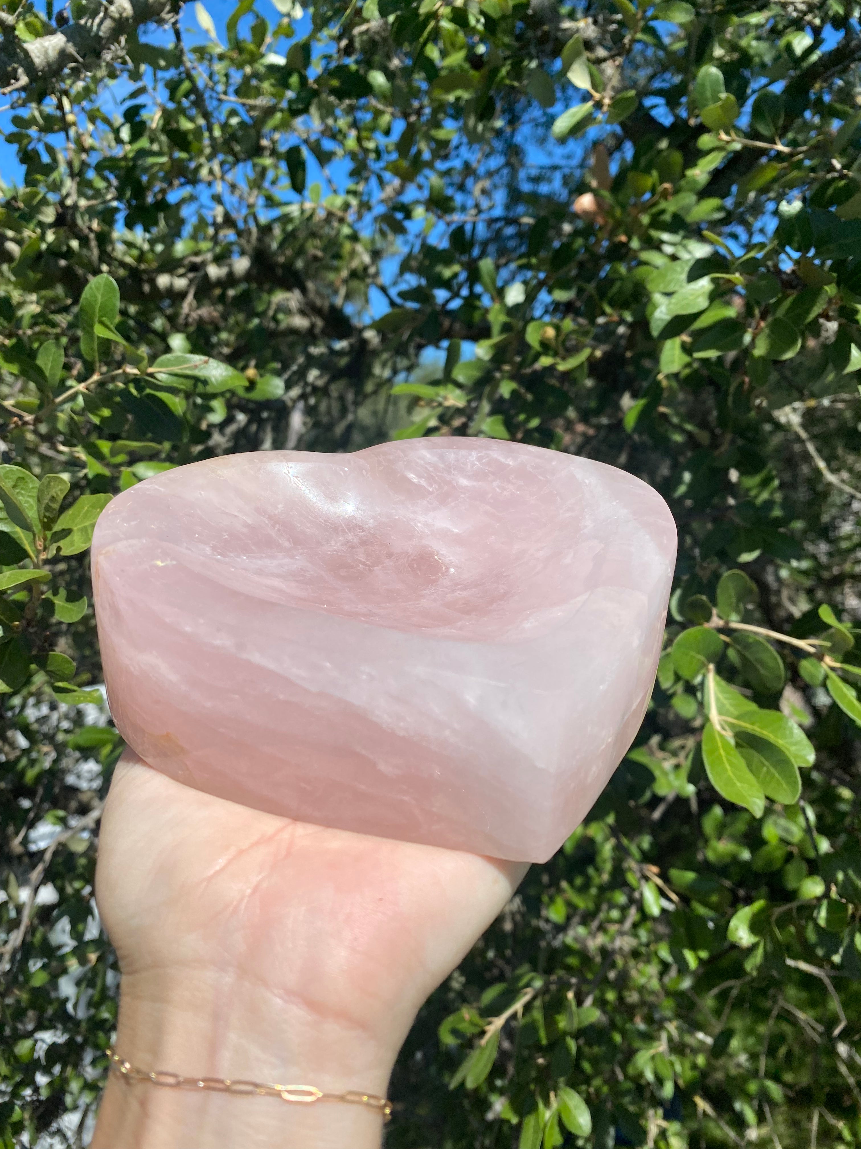 Rose Quartz Polished Heart Bowl