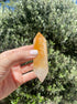 double point citrine crystal for energy balance, abundance, linked to solar plexus chakra, promotes creativity and clears negativity