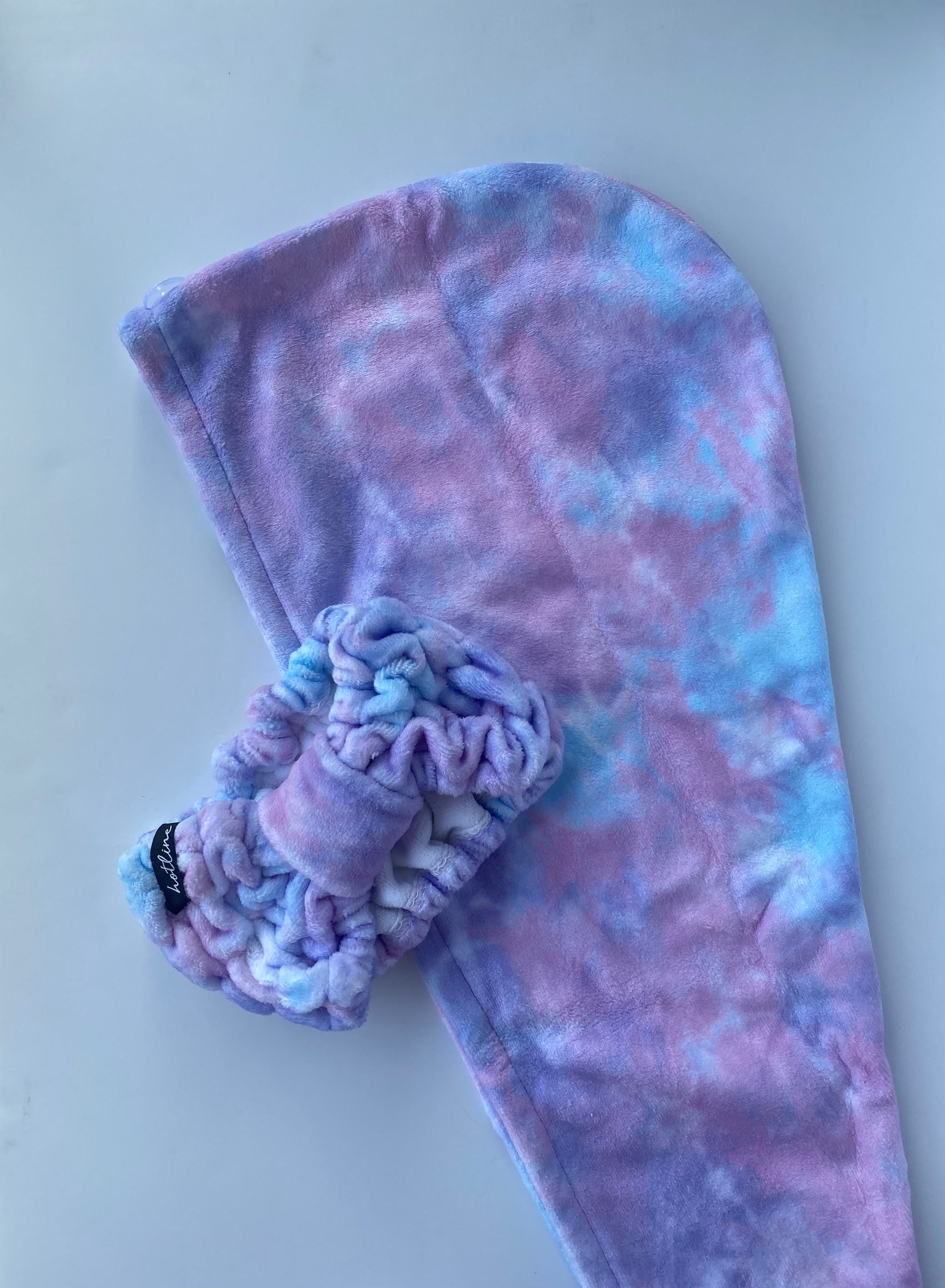 Purple Tie Dye Trina Towel Twist – stylish and efficient, with microfiber that reduces drying time and protects hair