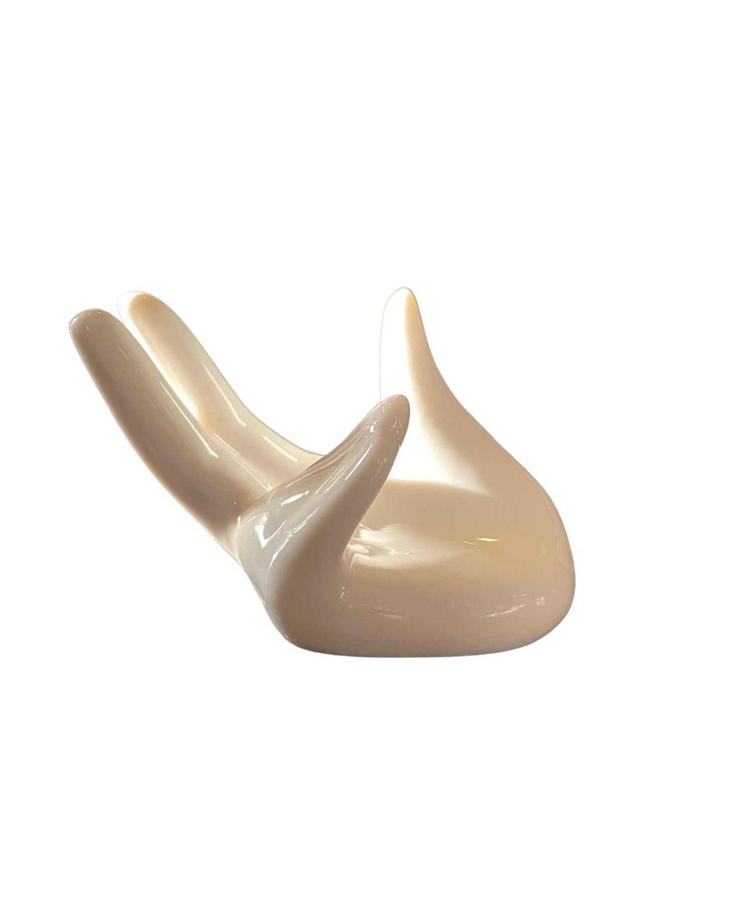 Mini ceramic white hand display, designed to hold crystals or delicate treasures, perfect for adding charm to any space