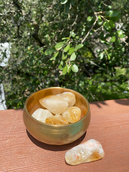 Citrine Crystal Tumble, associated with the solar plexus chakra, bringing happiness and light into your life