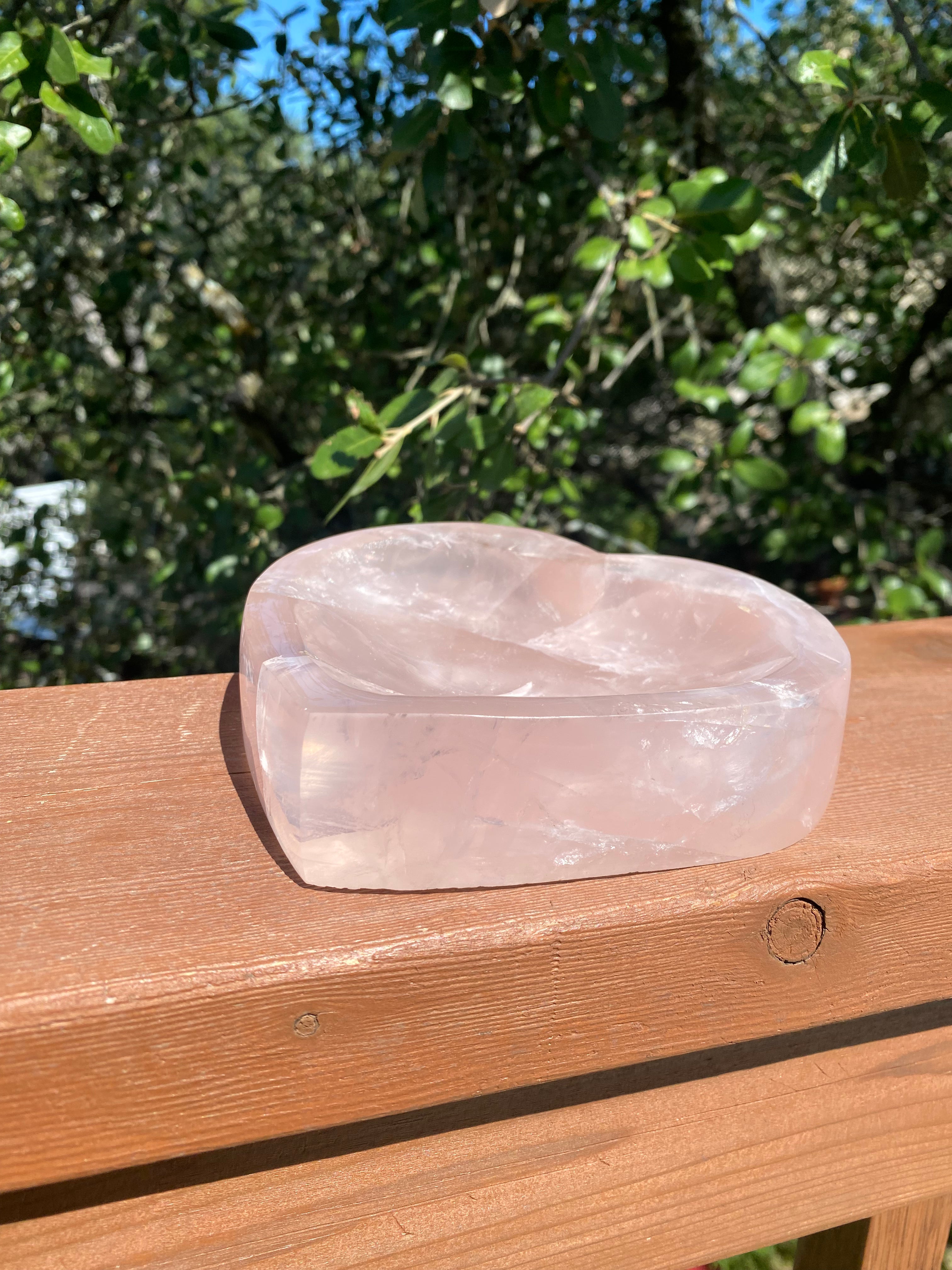 Rose Quartz Polished Heart Bowl