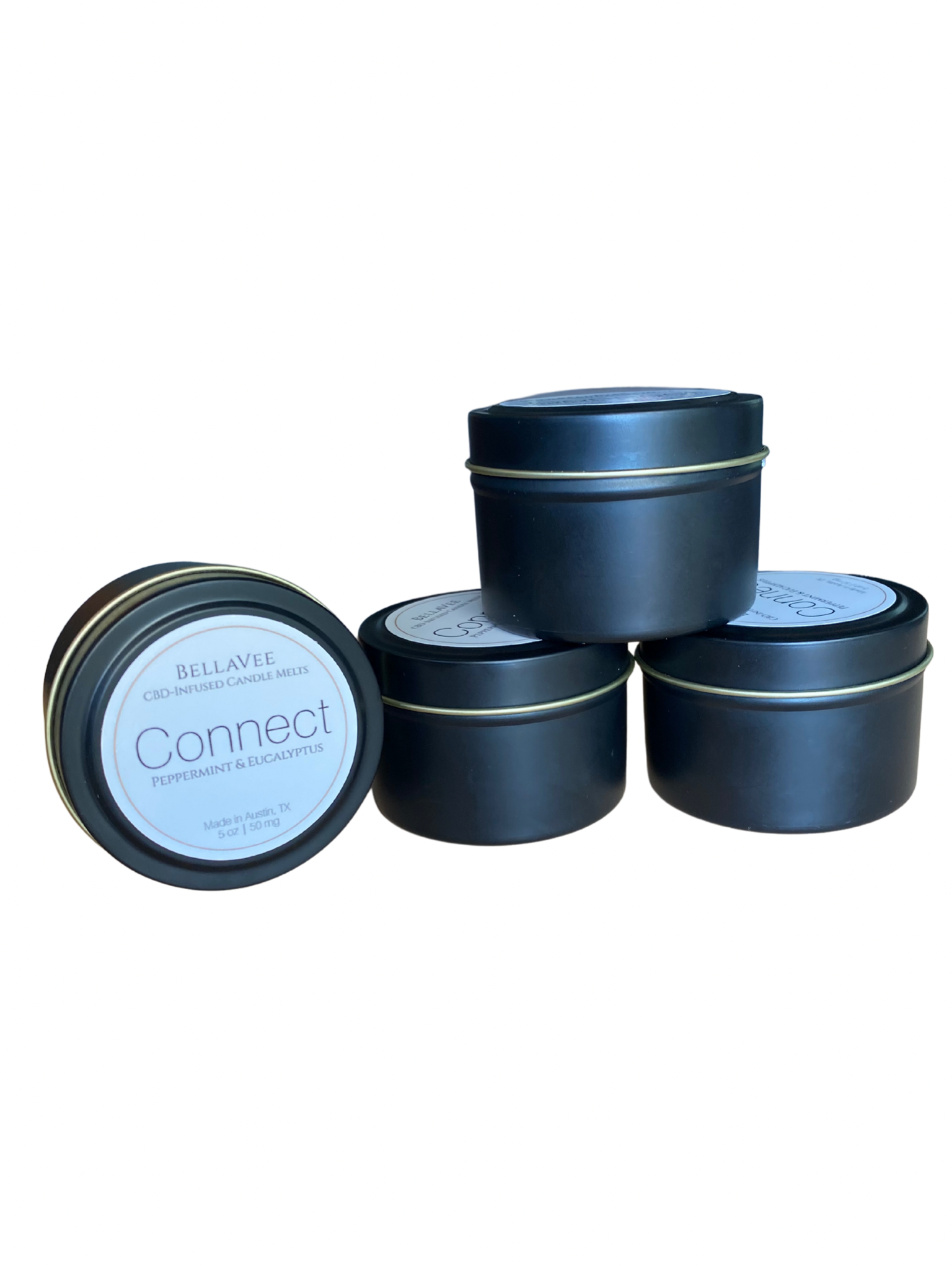 Connect CBD-Infused Candle Melts with Aromatherapy Benefits of Peppermint, Eucalyptus, and Dried Flowers for Stress Relief and Relaxation