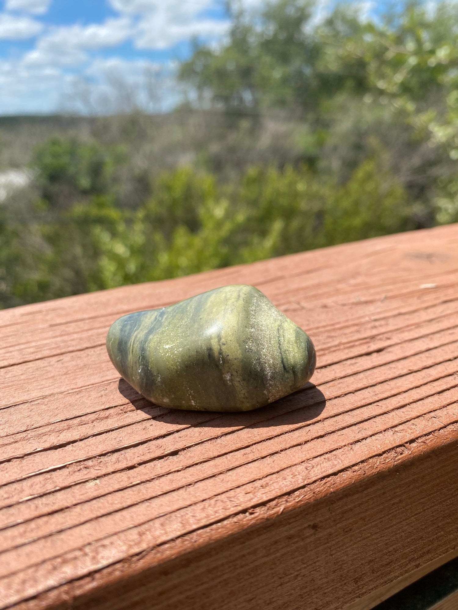 Under the sun, Green Jasper tumble emits peaceful energy, making it ideal for emotional balance and positivity