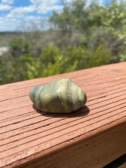 Under the sun, Green Jasper tumble emits peaceful energy, making it ideal for emotional balance and positivity