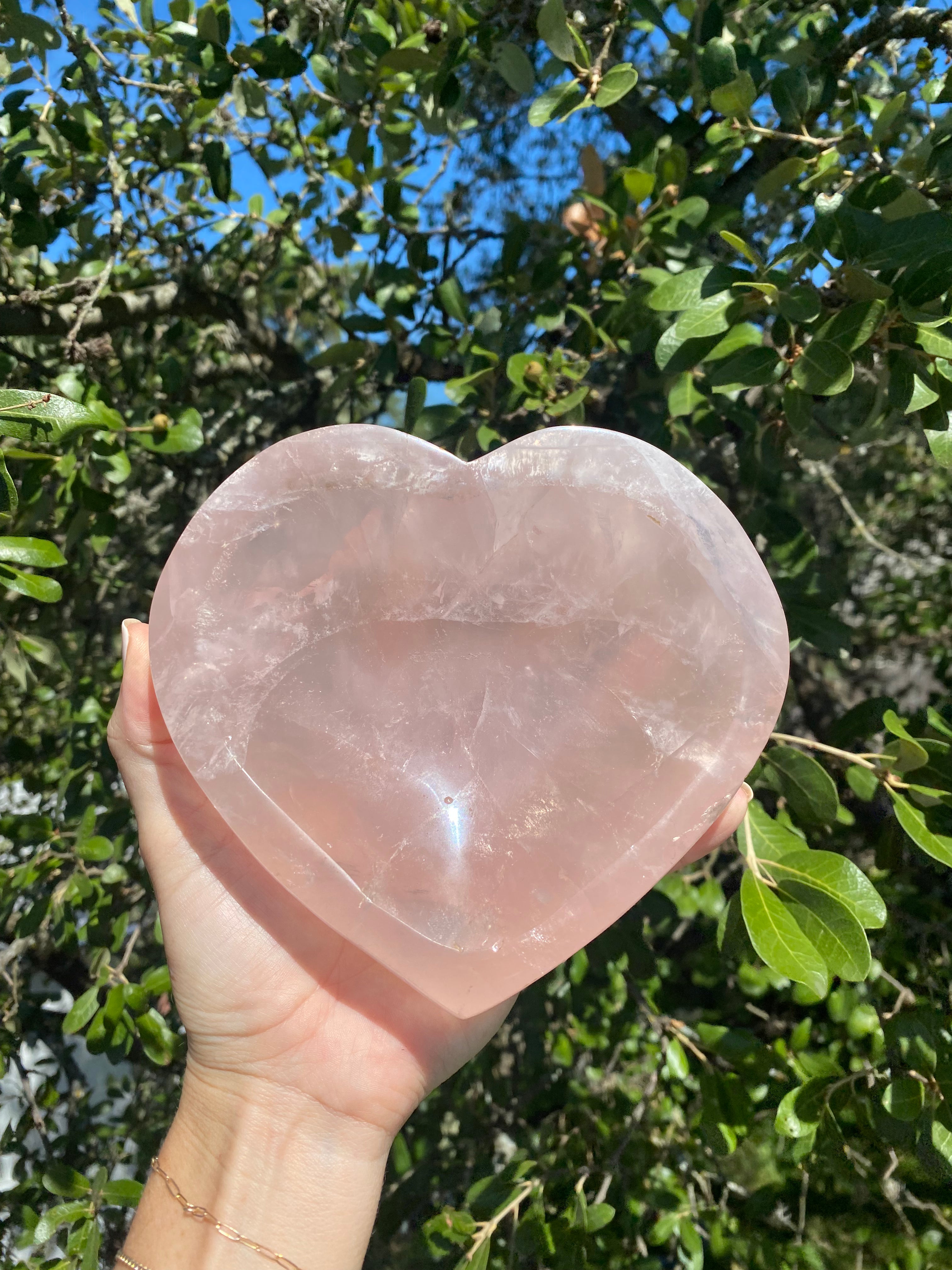 Rose Quartz Polished Heart Bowl